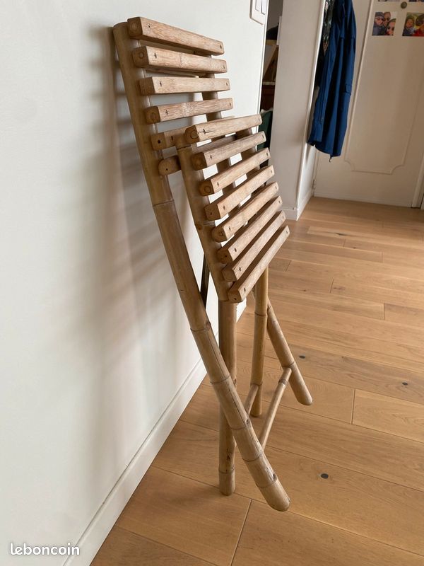 Deux Chaises extérieures en bois Bambou (image 4)