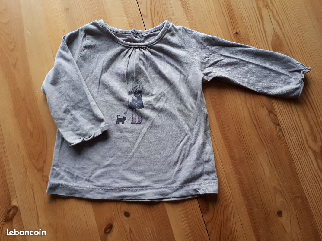 T-shirt haut manches longues fille 9 mois
T-shirt haut manches longues fille 9 mois (image 1)
