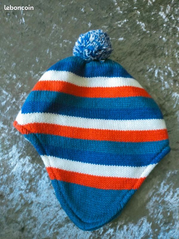 Set écharpe Et Bonnet Pampolina Enfant - Orange/Turquoise - Taille 104/116 - NEUF ST117