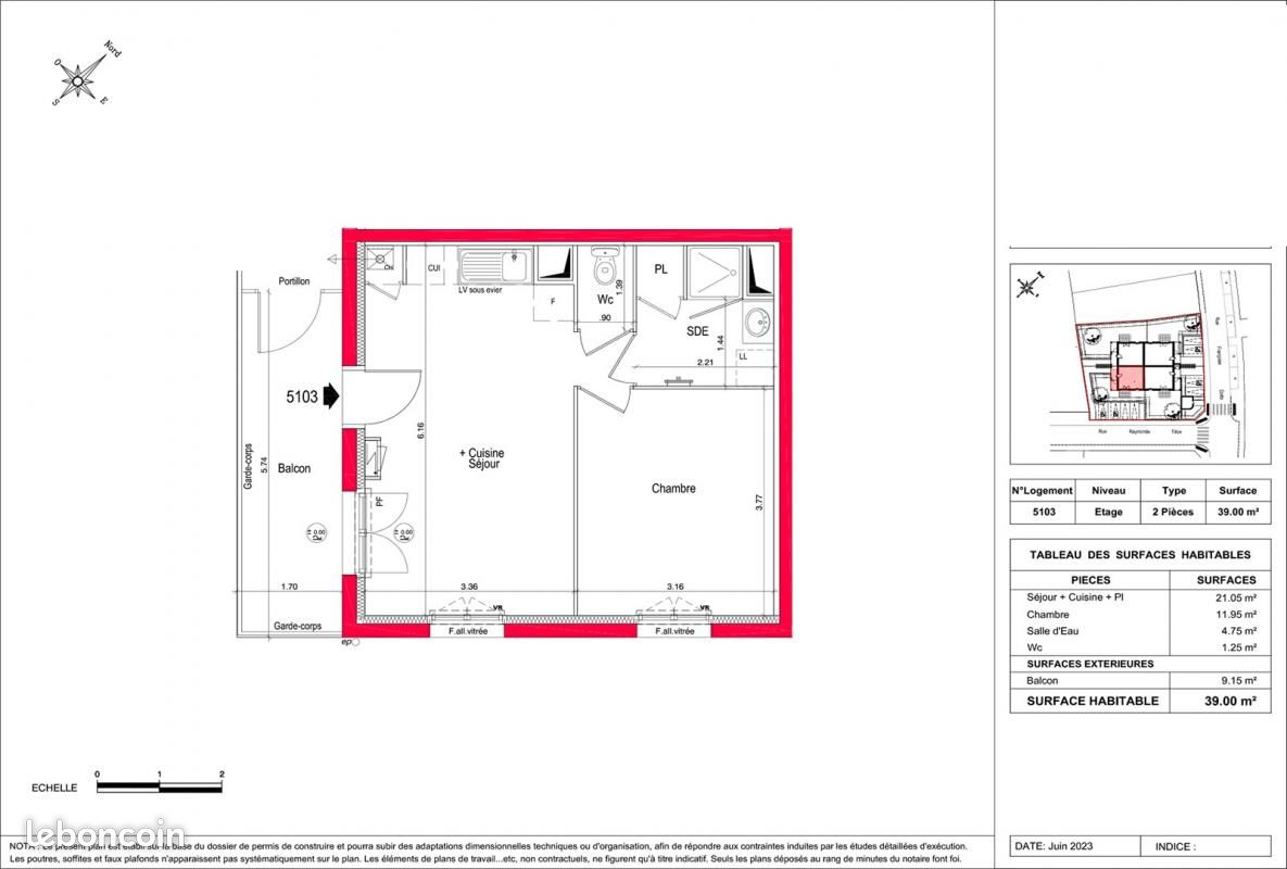 Appartement a louer saran - 2 pièce(s) - 39 m2 - Surfyn