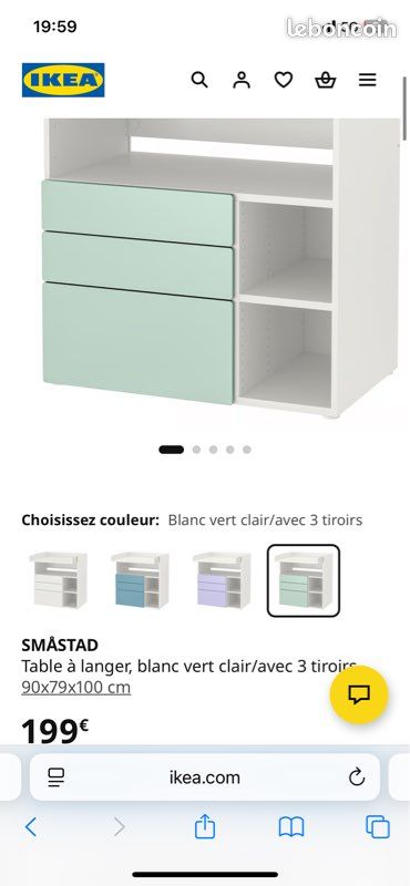 Table à langer IKEA SMÅSTAD + matelas VÄDRA – Très bon état – 50% discount (image 4)