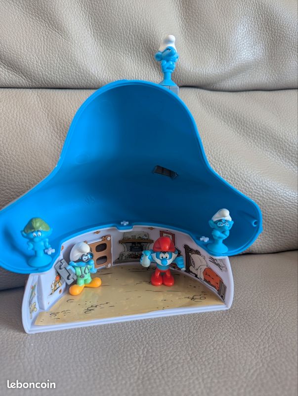 Maison Schtroumpf bleue de 2015 17 cm + 10 figurines chimiste chercheur dormeur smurf noir ventouse kinder et autres 🍄smurfen pitufos smurf schlumpfe smurfies puffi (image 7)