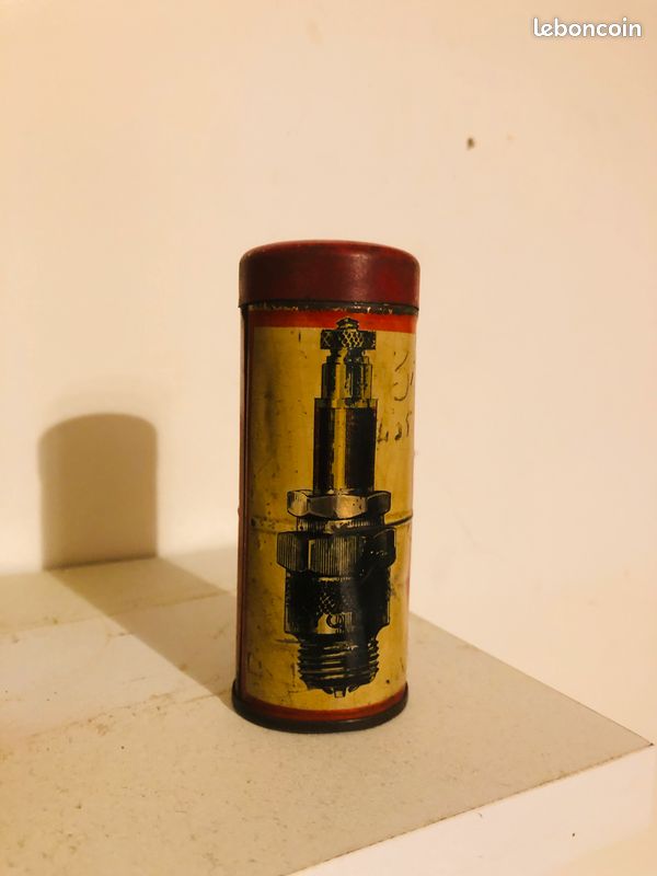 Petite Boîte Métal Lithographiée Ancienne - Bougie KLG - Publicité Automobile