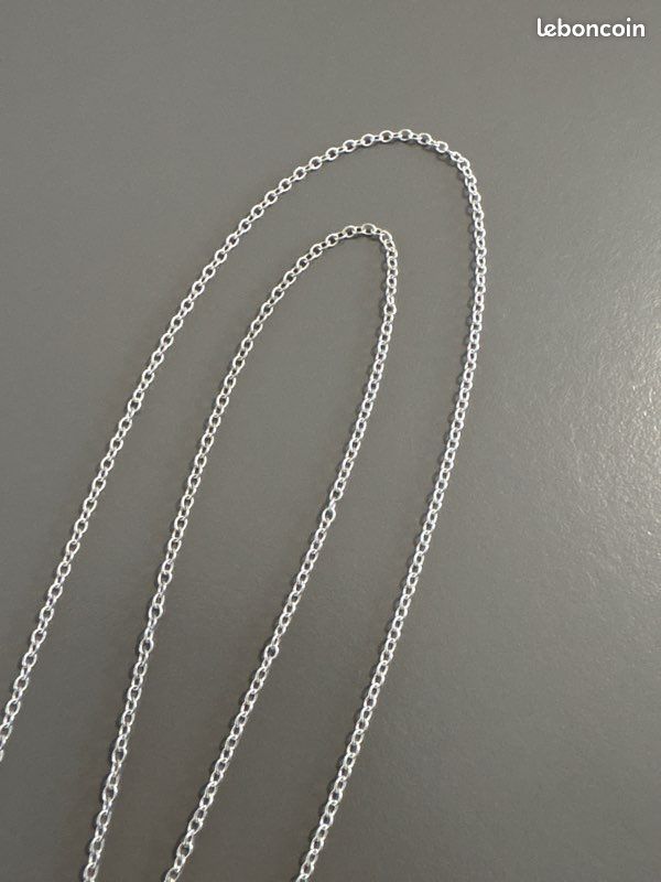 Chaîne en argent 925 longueur 47 cm maillon de 1,5 mm K (image 8)