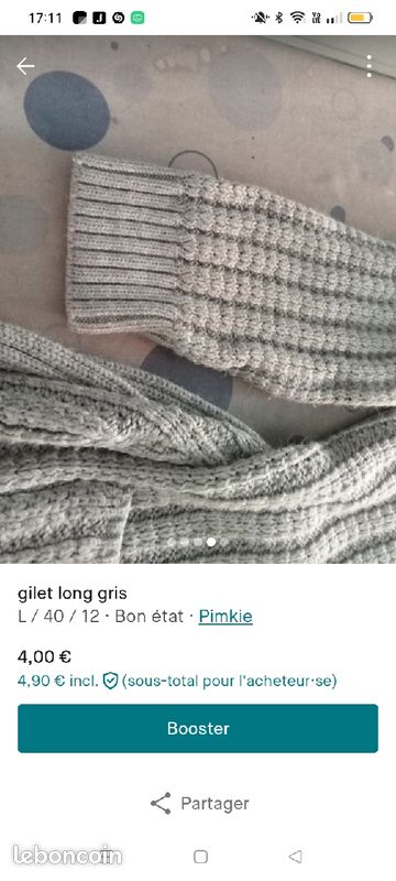 Gilet long gris (image 3)