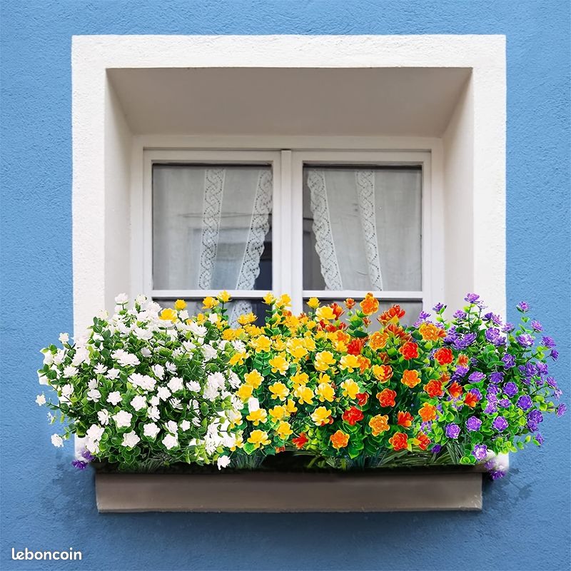 4 Marguerites Artificielles En Plastique – Résistantes UV, Pour Décoration Intérieur/extérieur (blanc)