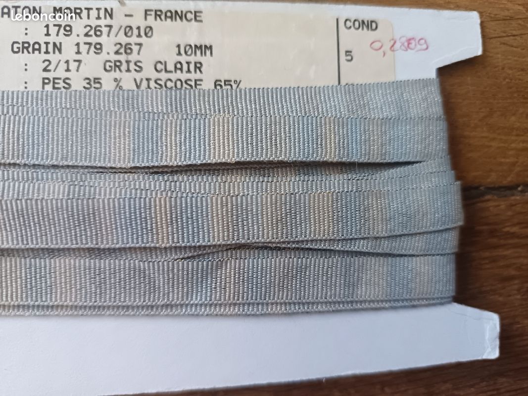 5 mètres Passepoil gris clair (image 7)