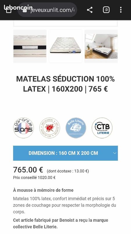 Matelas + sommier (image 4)