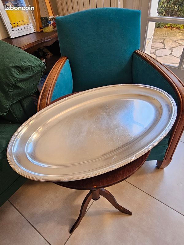 PLAT DE SERVICE CHRISTOFLE GALLIA modèle CONTOURS FILETS métal argenté 32 cm EUR 85,00 - FR