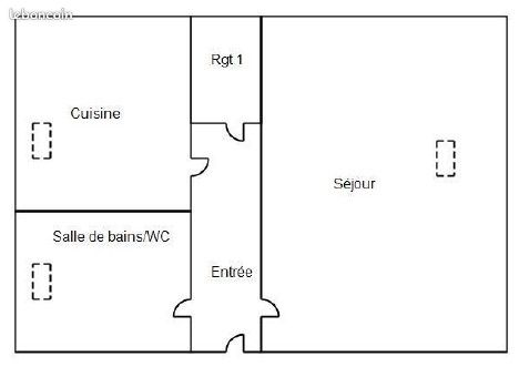 T1 meublé 42 m² - 360  hors charges