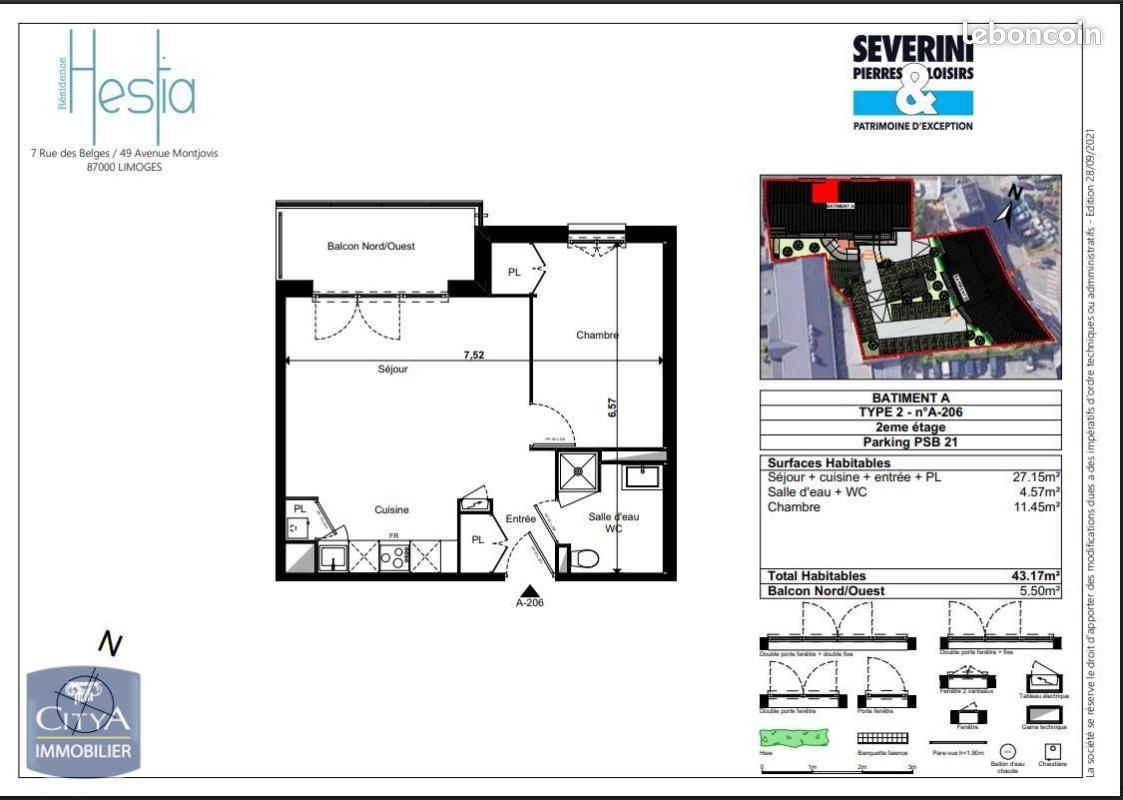 Appartement 2 pièces 43 m² · à Limoges · 43 m² · 639 €/mois
