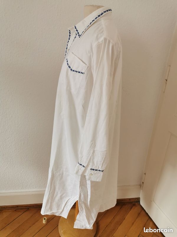 Chemisier Vintage La Limousine Années 60 - Coton Rayé, Taille 38, T. Cou 37 - Neuf Avec étiquettes