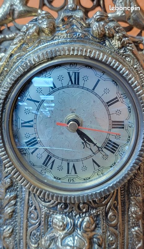 Garniture de cheminée horloge et candélabres en cuivre (image 5)