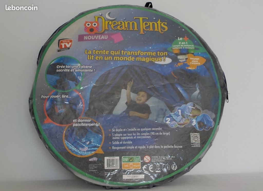 Tente De Lit Enfants Rêve – Pop Up Espace + Guirlande LED – Cadeau Noël Magique