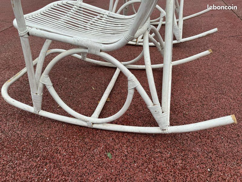 2 Rocking Chair Rotin Blanc (image 6)