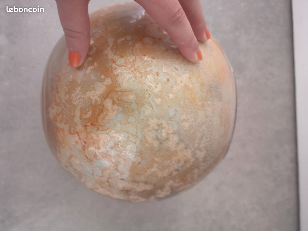 Vase forme boule en verre fait main Jean Noël Bouillet laque oceanie (image 2)