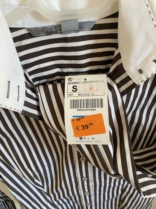 Chemisier Noir Zara Taille S - Occasion En Excellent état, Coupe Régulière