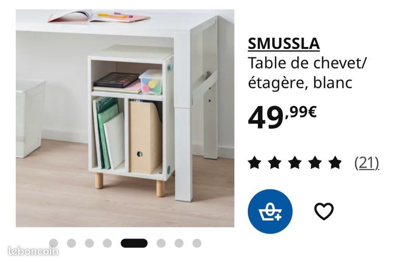 Lit 140/200 + sommier SIMMONS + 2 tables de nuit (image 7)