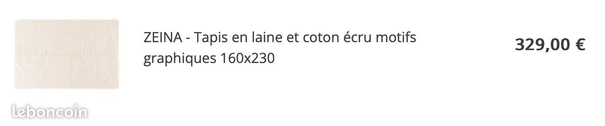 Tapis en laine et coton écru 160x230 - Maison de Monde (image 3)