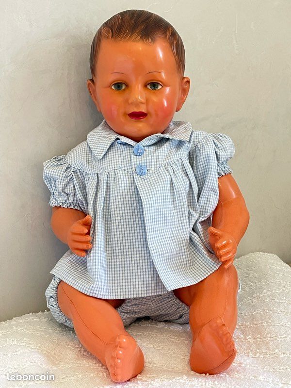 Poupée Ancienne Raynal Bébé 50 Cm Années 1950 Yeux Dormeurs - France