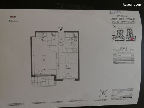 Appartement a louer chatillon - 2 pièce(s) - 42 m2 - Surfyn