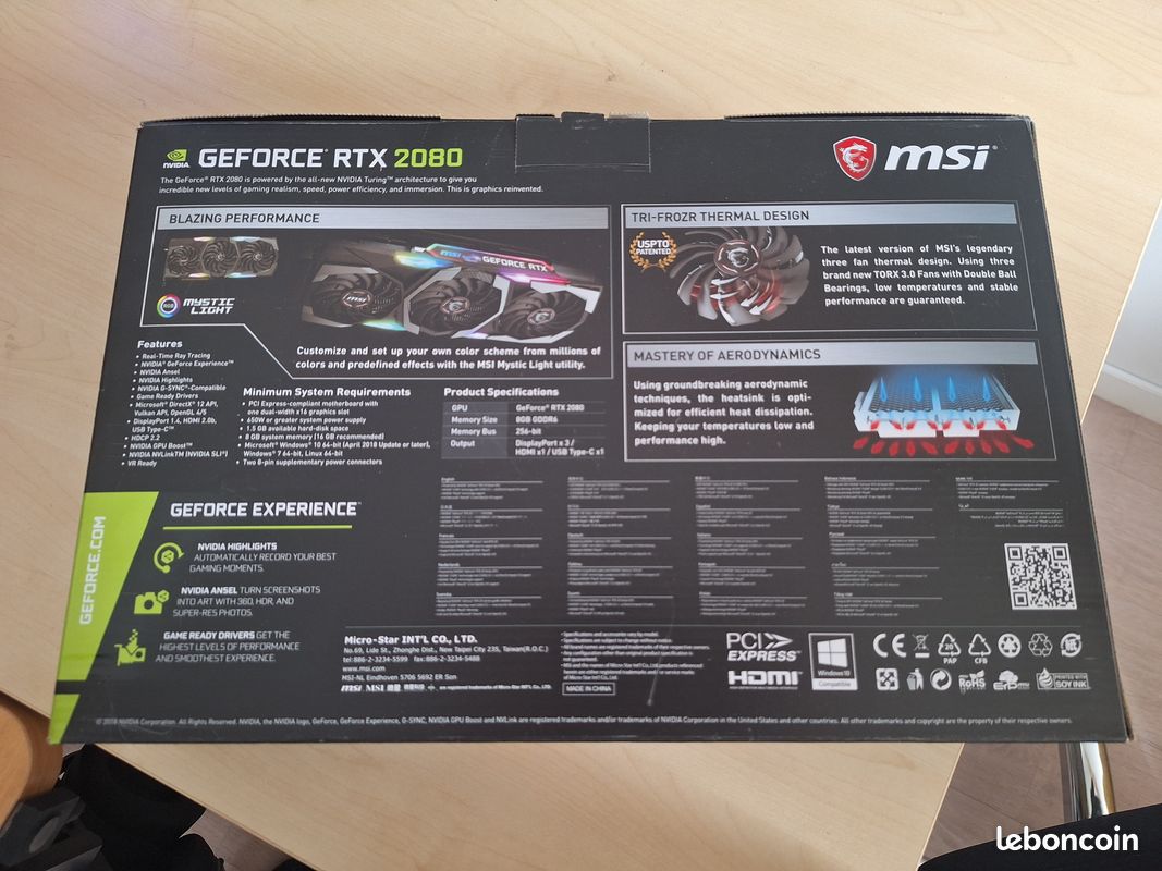 Carte graphique RTX 2080 MSI - GAMING TRIO (image 6)