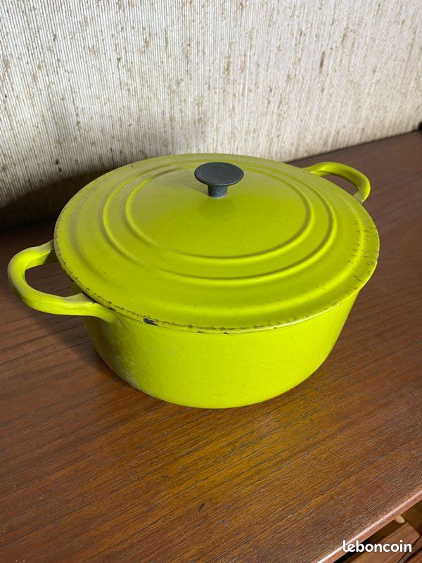 Cocotte Le Creuset Verte 23 Cm Vintage - Bon état - Compatible Gaz