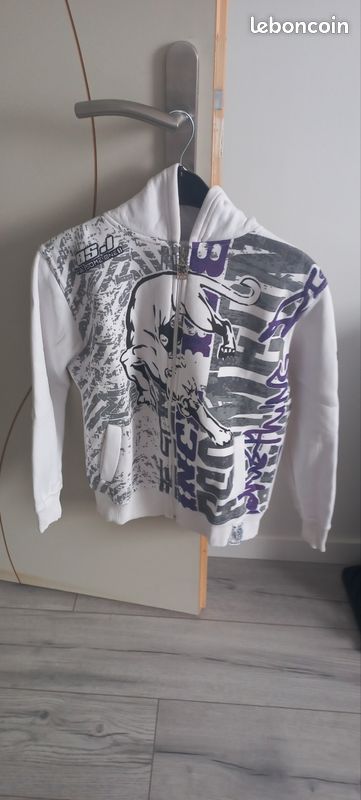Sweat à Capuche Besomeone - Taille 14 Ans - Bleu Et Argent - Occasion Très Bon état