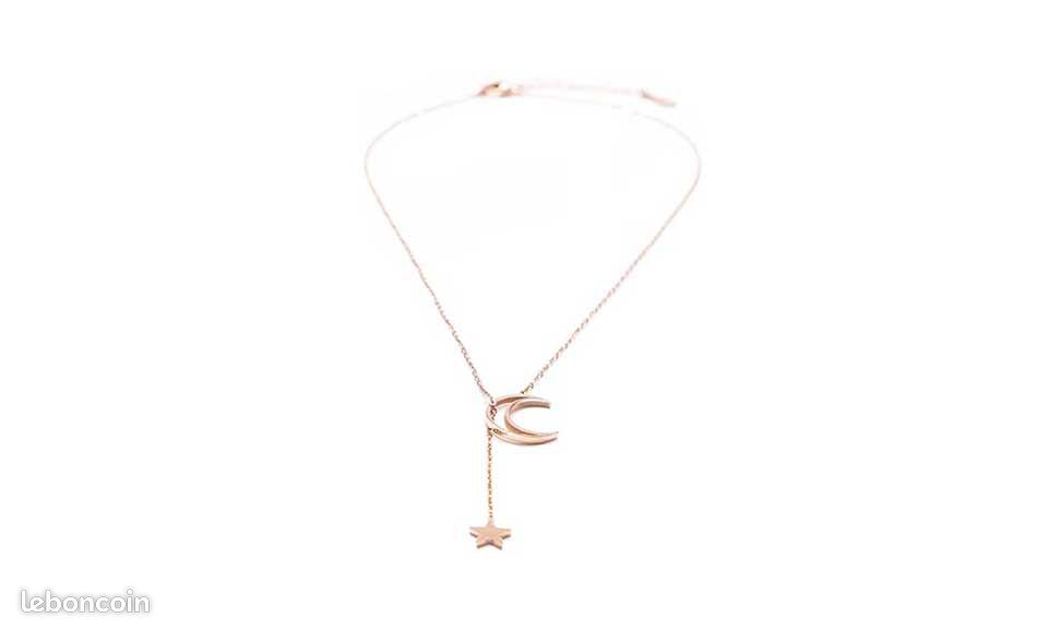 Collier Sautoir Pendentif Lune et Étoile (image 2)
