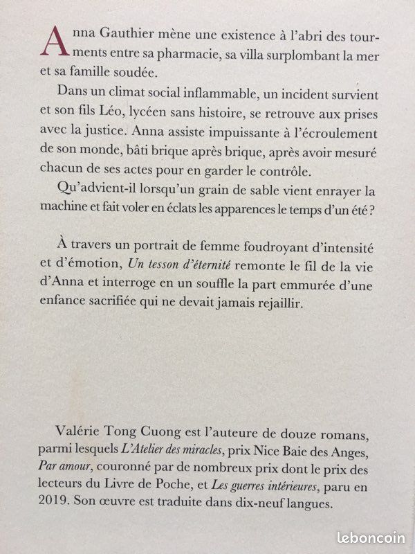 Livre Un tesson d’éternité de Valerie Tong Cuong (image 2)