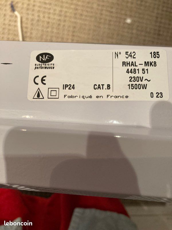 Vends 2 radiateurs rayonnants 1500W (image 4)