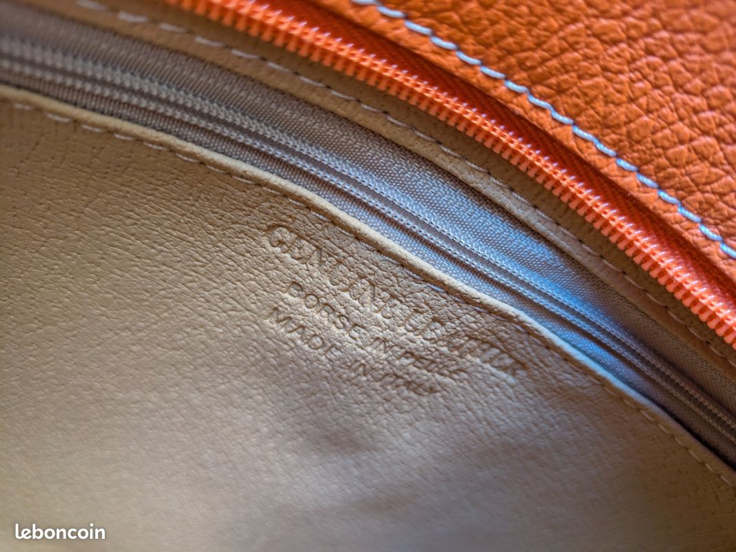 Sac femme cuir orange à bandoulière Genuine Leather (image 10)