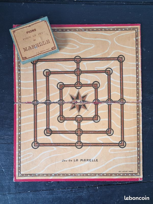 Jeu De Marelle Ou Damier Vintage 70's – Plexiglas Et Pions Métal Bronze
