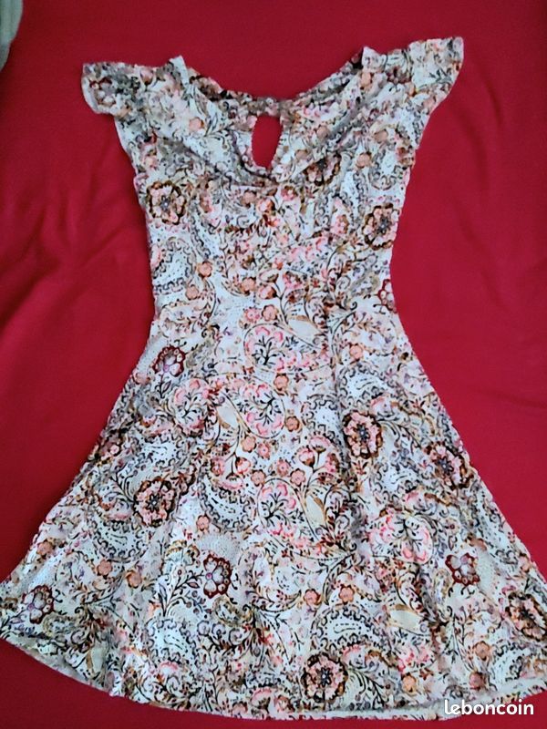 Robe Courte Fluide Doublée, Noire, Femme, Taille 38/40, Très Bon état