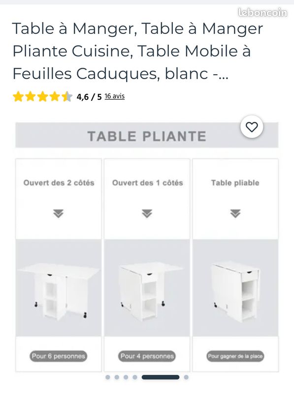 Table à manger pliante (image 6)