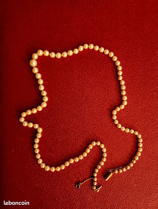 Collier or et perles de culture superbe état (image 1)
