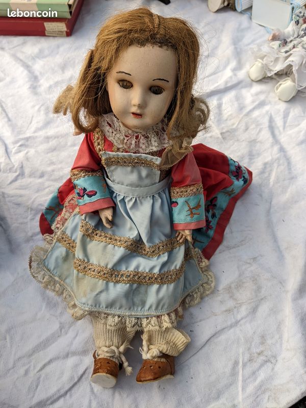 Ancien Bébé en Papier Maché, Ornement de Noël, Décoration Allemande