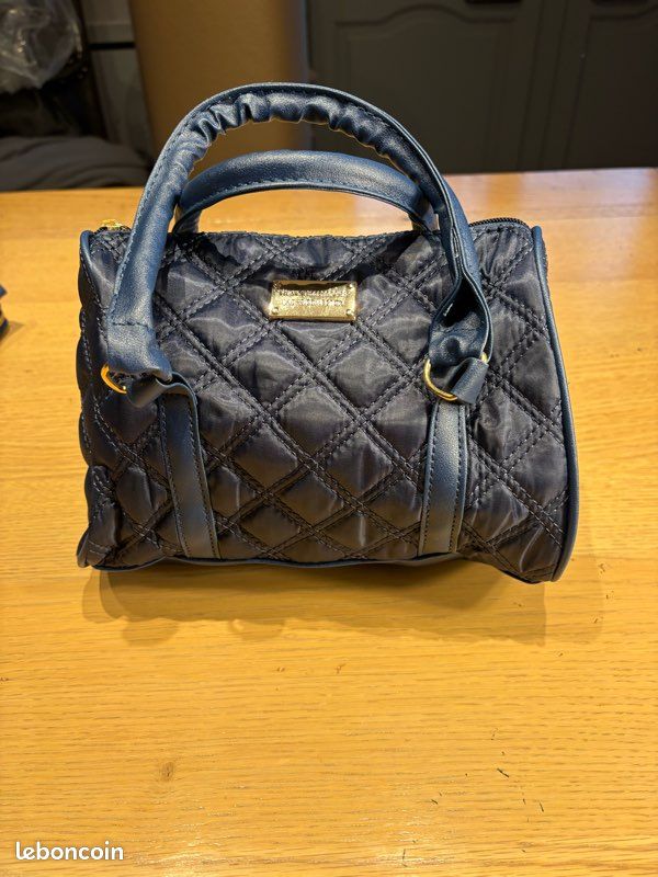 Sac à Main Matelassé Bleu - Style Pochette/épaule, Bandoulière Amovible, Petit Format Chic