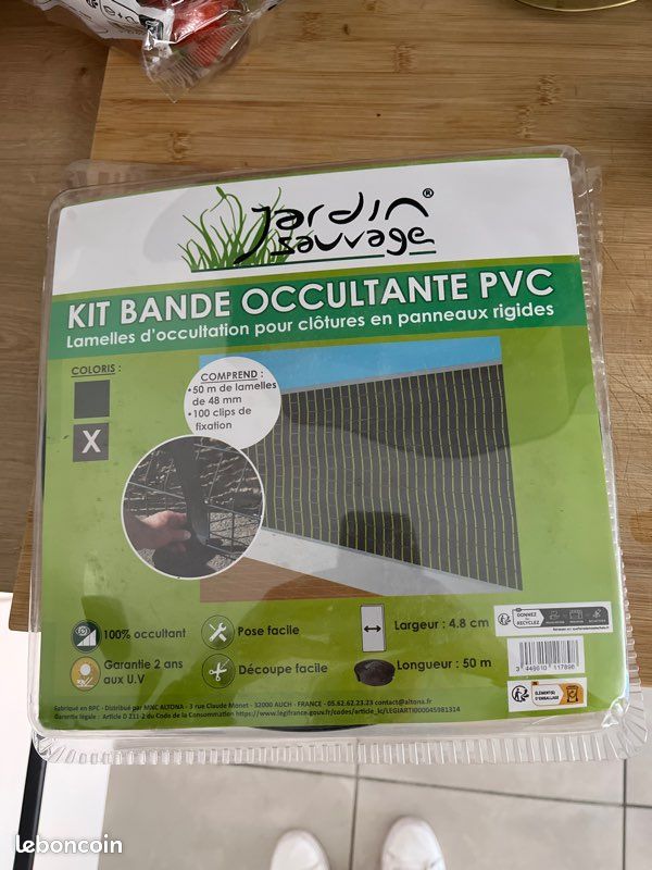 Bande occultante PVC gris 50m neuf (image 1)