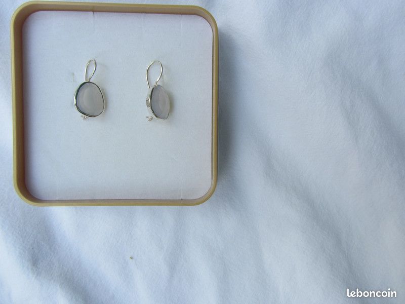 Boucles d'oreilles en argent et calcédoine véritables neuf (image 13)