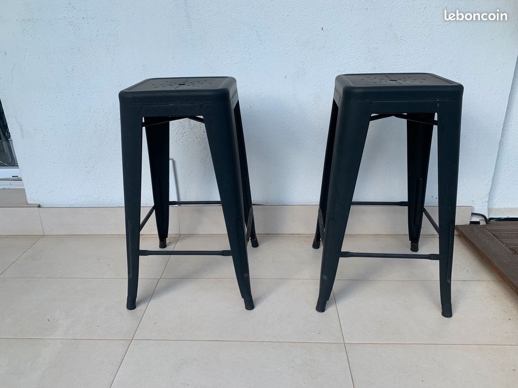 Paire de tabouret hauts type TOLIX noirs (image 1)