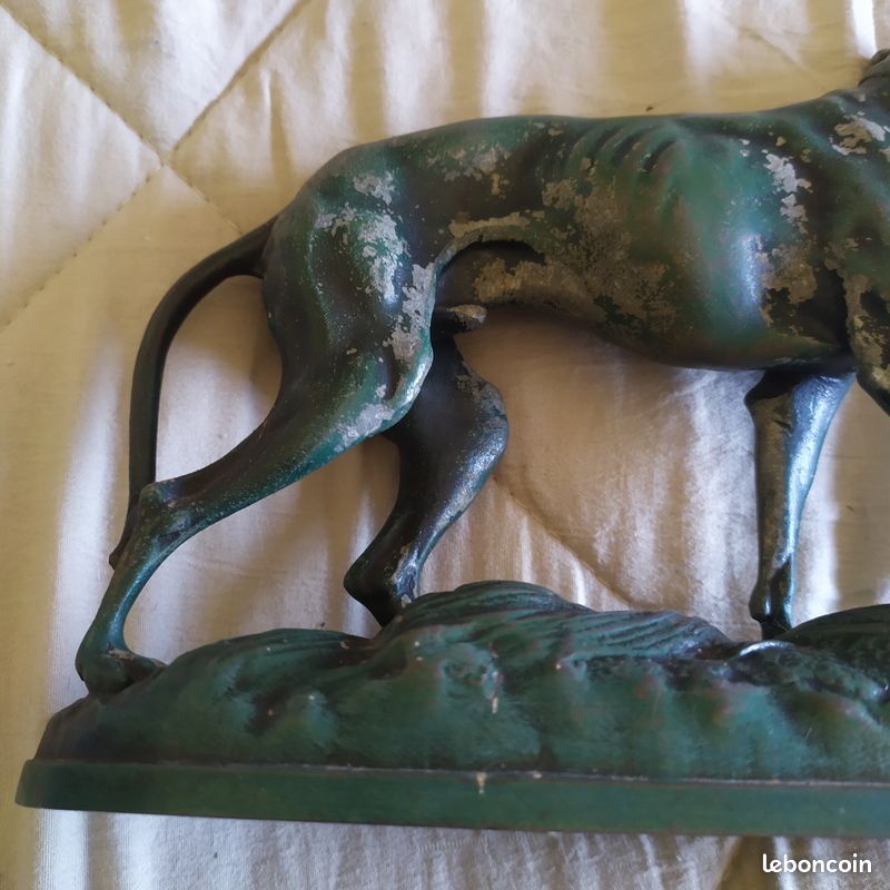 Ancienne Plaque à Doigts En Céramique Vintage – Motif Renard Et Lévrier | Paire De Plaques De Porte Rétro