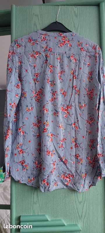 Haut Léger Femme Camaieu à Rayures Brillantes - Taille M - Occasion Très Bon État