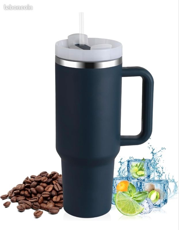 Tasse Isotherme 1180ml Avec Poignée Acier Inoxydable - Neuf Double Paroi
