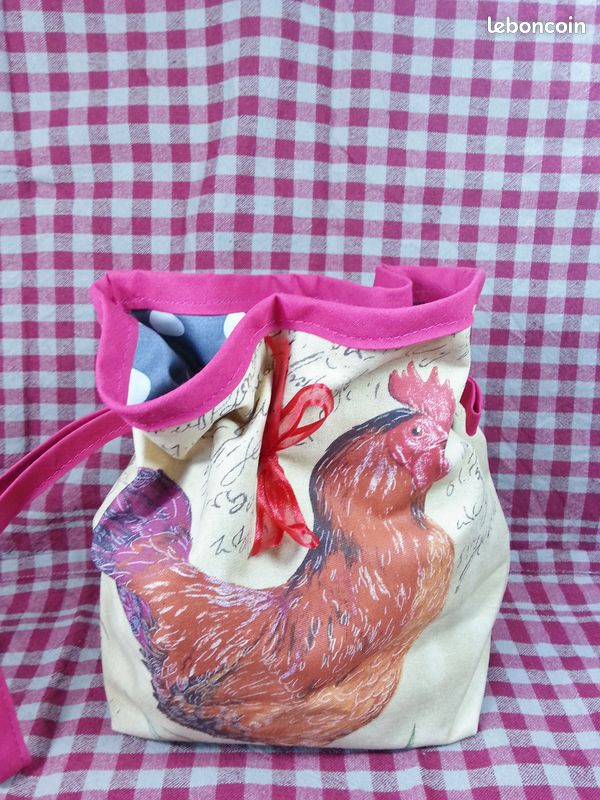 Pochette coq et poule 100% fait main (image 3)
