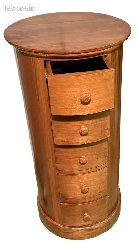 Meuble rond - Fabrication artisanale - bois massif - (image 1)