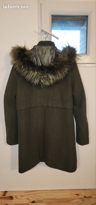 Manteau Long Femme Taille L/M Neuf Sans étiquettes - Couleur Kaki, Doublure Fourrure
