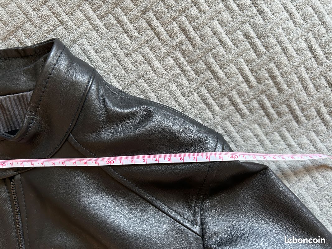 Blouson Hommes ou femmes cuir véritable d’Arienzo Italie Taille 44 / Neuf (image 6)