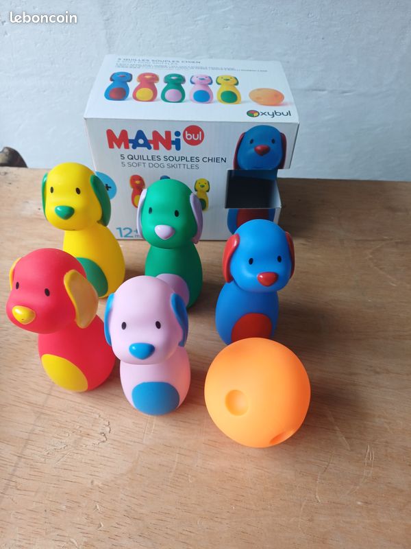 Quilles Souples Axel Oxybul – Jeu De Bowling Coloré Pour Enfants 1 à 5 Ans (5 Quilles + 1 Balle)