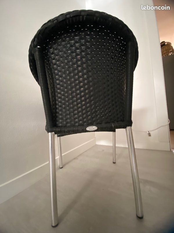 Chaise de Bar en rotin noir Macorest (image 6)